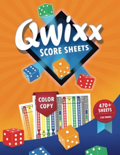 Image of Qwixx Score Sheets: +470 Colored Qwixx Score Cards for Scorekeeping Qwixx Dice Board with Size 8.5x11 inches - Replacement Score Pads for Qwixx Dice Game