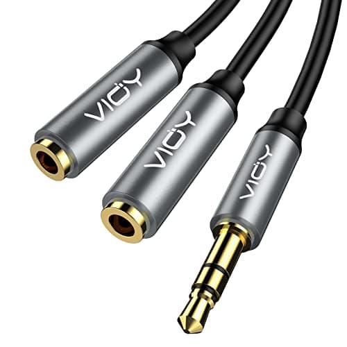 Image of VIOY Headphone Splitter - Double 3.5mm Jack Audio Cable Male to Female Dual Earphone 2-Way Extension for Smartphones