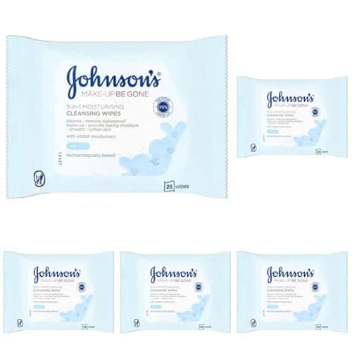 Image of Johnson's Face Care Makeup Moisturising Wipes, Pack of 125 Wipes