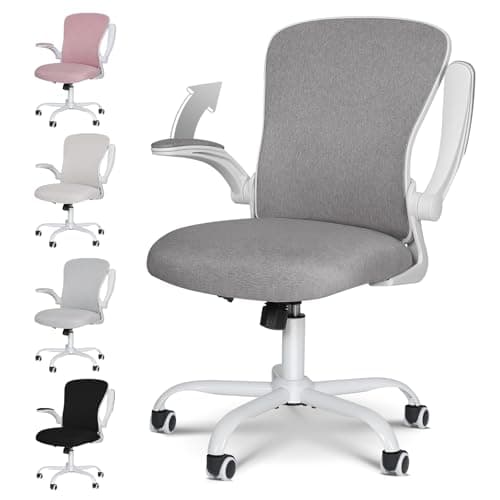 Image of ELECWISH Office Chair Desk Chair Flip-up Armrest, Ergonomic Computer Chair with Lumbar Support, Office Chairs for Home, Height Adjustable 360° Swivel Rocking Function, Dark Grey