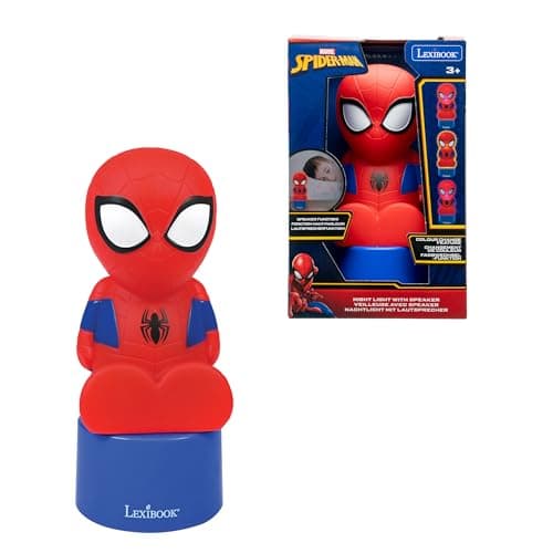 Image of LEXIBOOK Spider-Man Color NightLight for Children's Room, Color Change, Smooth Light, Battery, Blue/Red, NLJ01SPLXB