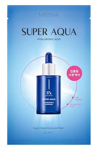 Image of MISSHA - Super Aqua Ampoule Mask | Deep Hydration | Radiant Glow | Hyaluronic Acid & Botanical Extracts | Revitalizes and Softens Skin, 1 Sheet