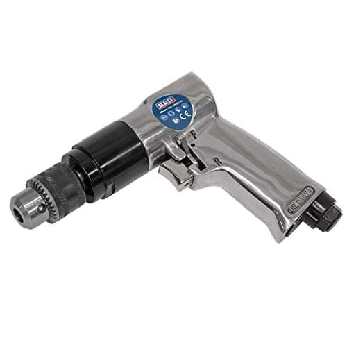 Image of Sealey SA24 Reversible Air Drill, 10mm Ø, 1800rpm, 55mm x 221mm x 168mm
