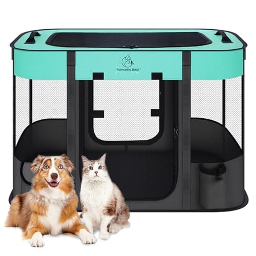 Image of Foldable Pet Playpen,Cat Dog Playpen,Portable Dog Cage soft Portable Exercise Kennel Tent,Puppy Pen Indoors/Outdoors Pet Tent Fence (S(70 * 55 * 45cm))
