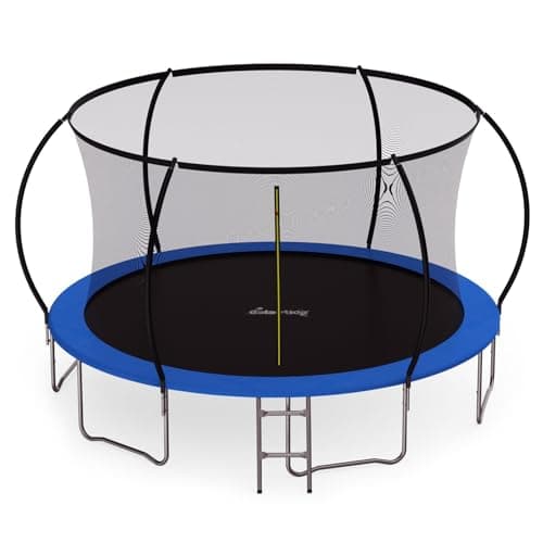 Image of GALACTICA Trampoline 14FT with Safety Net & Ladder, Enclosure, Toddler Trampoline for 3+, Kids, Outdoor, Waterproof, Easy Assembly