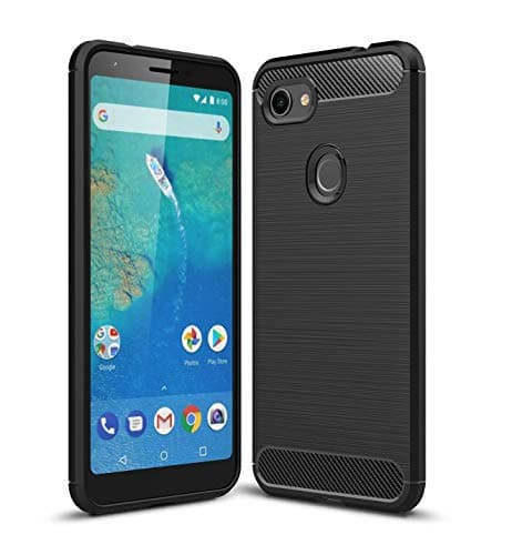 Image of CruzerLite Google Pixel 3a XL Case, Carbon Fiber Texture Design & Leather Texture Design Back Cover Anti-Scratch Shock Absorption Case for Google Pixel 3a XL (Black)