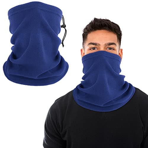 Image of WLLHYF Winter Neck Warmer?Fleece Windproof Face Covering Neck Gaiters Warmer Snoods Face Scarf for Winter Outdoor Ski, Snowboard, Running Cycling?1 Pack Blue?