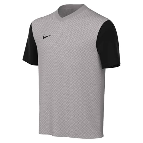 Image of NIKE DH8389-052 Y NK DF Tiempo PREM II JSY SS T-Shirt Unisex Pewter Grey/Black/Black Size L