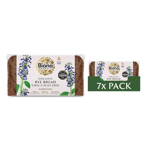 Image of Biona Rye Chia and Flax Bread Organic 500g (Pack of 7)