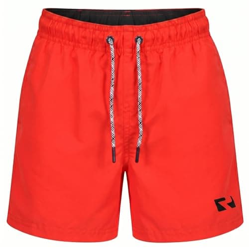 Image of RIPT Boys Swim Shorts Quick Dry Board Shorts with Mesh Lining Drawstring Waist UV 50 Sun Protection Surfing Swimming Trunks (Red, 11-12 Years)