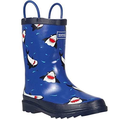Image of Regatta Boot, Kids Minnow Printed Wellies, Shark Nautic, 2