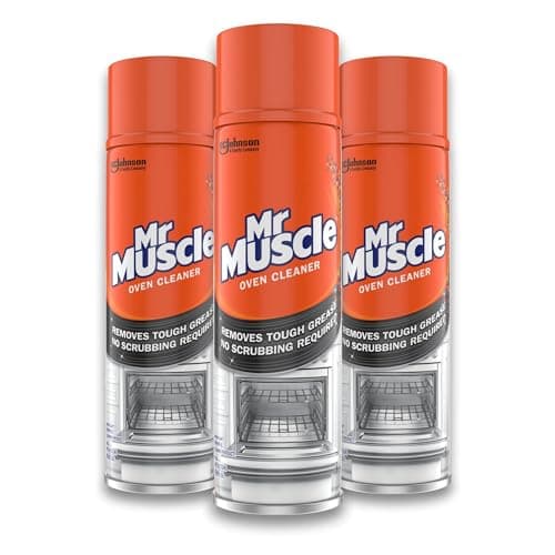 Image of Mr Muscle Oven Cleaner, Heavy Duty Oven Cleaner & Degreaser for Burnt Grease & Food Spills, No-Scrub Formula for Quick Kitchen Cleaning, Fast-Acting Clean in Just 30 Minutes, 3 x 300ml