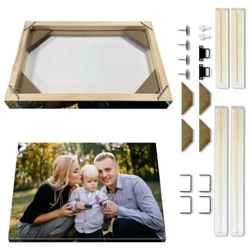 Image of Canvas DIY Frame 50 x 70 cm DIY Wooden Picture Frames, Oil Painting, Wall Art Paintings, Posters Prints, Home Gallery Multiple Sizes with Self Assembly Kit