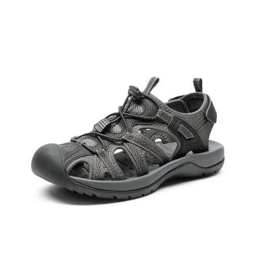 Image of DREAM PAIRS Women's Hiking Sandals Adventurous Summer Sports Shoes Outdoor, Ladies' Slip-Resistant Comfort Walking Shoes,Size 6.5,Black/Dark Grey,DWUMST2502