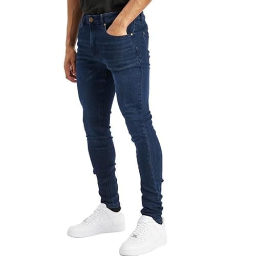 Image of Island Trading Men's Skinny Jeans - Stretchable Denim - Grey, Dark Blue, Blue Stonewash, Black - Sizes 28-42 Waist - 30-36 Inseam