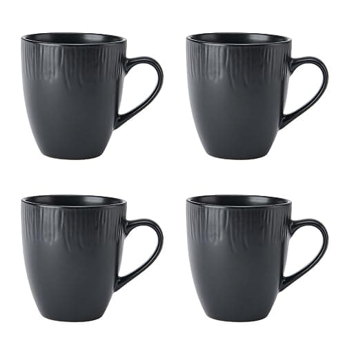 Image of MIKASA Jardin Midnight 4pc Stoneware Mug Set, 420ml, Gift Boxed