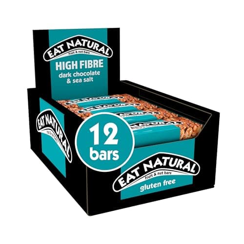 Image of Eat Natural Fruit & Nut Bars - Dark Chocolate with Sea Salt, Peanuts & Almonds - Gluten Free, High Fibre Snacks - Sweet & Salty Treats - Bulk Multipack 12 x 40g