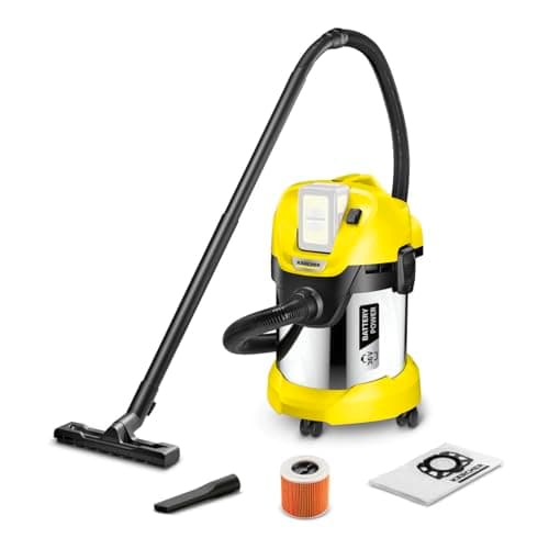 Image of Kärcher WD 3 Battery Premium 36V Wet Dry Vacuum Cleaner Cartridge Filter Hose 2m Container Size 17L Power 300W Kärcher 36V Battery Not Included