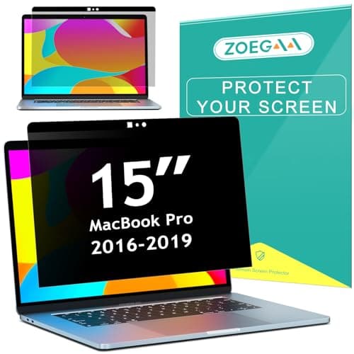 Image of ZOEGAA Privacy Screen MacBook Pro 15 Inch(2016-2019), Magnetic Removable Anti Blue Light MacBook Pro 15 Inch Privacy Screen With Webcam Cover for Mac 15 in Laptop Model (A1707/A1990)