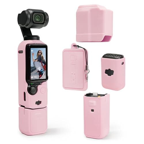 Image of TYUANDOUER Protective Case for DJI Osmo Pocket 3 / Xtra Muse Camera, Soft Silicone Grip Cover with Screen & Mic Protection, Lightweight, Anti-Scratch, Slim Fit Skin Accessories for Pocket 3 - Pink