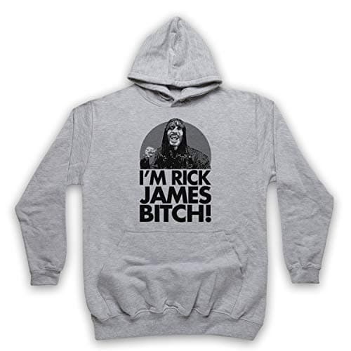 Image of My Icon Art & Clothing Chappelle I'm Rick Bitch! Comedy TV Show Icon Adults Hoodie, Light Grey, XL