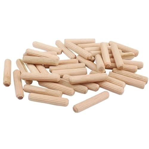 Image of Wooden Dowels Premium Wood Plugs, Dowling, Tapered Pins, Fluted, Versatile 6mm x 30mm (Pack of 100)