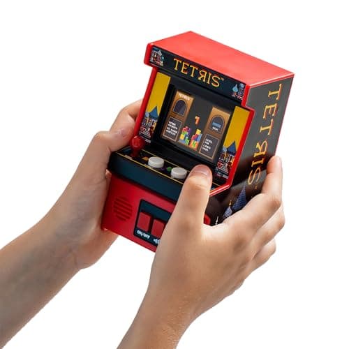 Image of Mini Tetris Arcade Game Machine, Retro Classic Arcade Electronic Toy with New TFT Color Screen, Authentic Miniature Replica, Ages