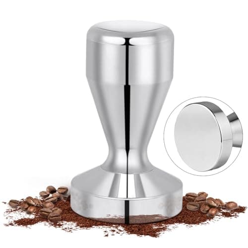 Image of Vicloon Coffee Tamper 51mm, Espresso Coffee Tamper, Stainless Steel Espresso Tamper, Silver Colour Tamper Coffee Shop Supplies - Silver