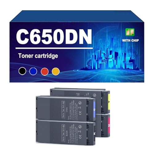 Image of C650DN Toner Cartridge Compatible For OKI C650DN Printers, Yield Up To 7000/ 6000 Pages,4 colors-1 Set