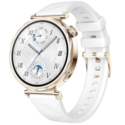 Image of Issinlky Soft Silicone band compatible with Huawei Watch GT6 41mm/GT5 Pro 42mm/GT5 41mm/GT4 41mm/Huawei Watch 5 42mm, 18mm Strap for Garmin Venu 2S/Venu 3S/Vivomove 3S/Vivoactive 4S