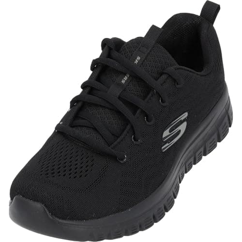 Image of Skechers Women's Graceful Get Connected Trainers, Black Mesh / Trim, 8 UK