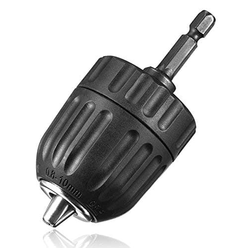 Image of Mesee 0.8-10mm Keyless Drill Chuck Adapter 3/8-24UNF Mount Thread Impact Chuck Converter Quick Release Conversion Tool with 1/4 Inch Hex Shank