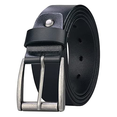 Image of maikun Genuine Leather Black Mens Belt,For Jeans Trousers,Golf or Boss Dressing, Length 1100mm