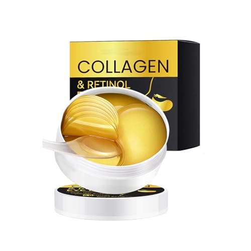 Image of Retinol & Collagen Under Eye Patches, 30 Pairs Hydrogel Eye Pads for Dark Circles and Puffiness, Anti-Aging Moisturizing, Firming Eyes Mask Skincare, Helps Reduce Wrinkles Puffy & Bags