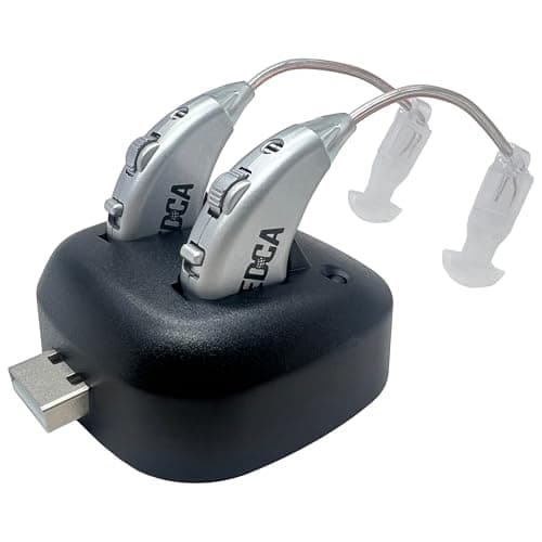 Image of Rechargeable Digital Sound Amplifiers (Pair) - Premium Behind-the-Ear Audio Enhancers with USB Charging Dock, Smart Noise Reduction & All-Day Battery Life by MEDca