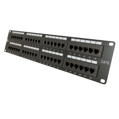 Image of Vertical Cable Cat6 48 Port 19" Horizontal Rackmount 2U Patch Panel