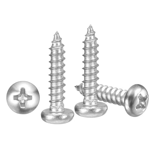 Image of METALLIXITY Phillips Pan Head Self Tapping Screws(M3x16) 50Pcs, 304 Stainless Steel Self Drilling Screw for Metal Wood Plastic, for Cabinet Wall Shutter Plate Rock Furniture, Silver Tone