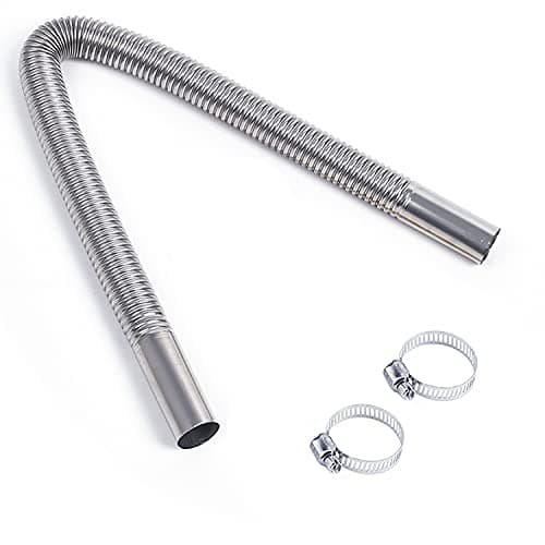 Image of QISF Stainless Steel Exhaust Pipe,Car Parking Heater,Flexible Tail Pipe Diesel Gas Vent Gas Exhaust Hose for Auto | Also Fit for Kitchen Drain(D:2.5cm, 60cm)