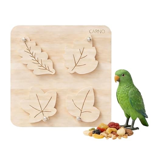 Image of Slow Feed Feeder - 14 Cm Wood Tray, Smart Hidden Food Dispenser, Training Intelligence Toy | Small Medium Parrots Macaw Eclectus Caique Finch Canary Aviary Playstand Healthy Eating Ac
