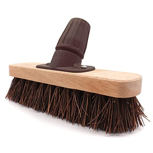 Image of COTTAM Deck Scrubbing Brush | Deck Scrubber | 8 Inch | With Easy Broom Shank Connector - No Tools Required!