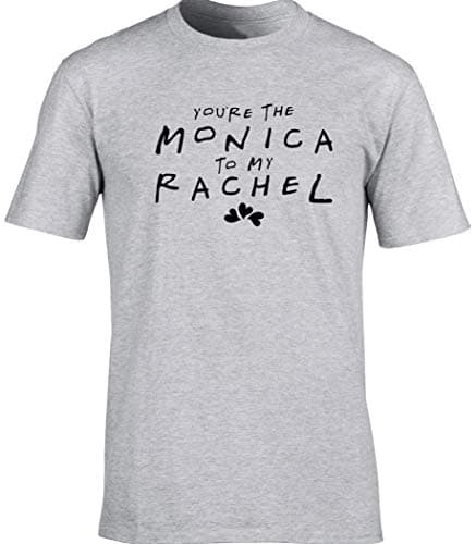 Image of Hippowarehouse You're The Monica to My Rachel Unisex Short Sleeve t-Shirt (Specific Size Guide in Description) Grey