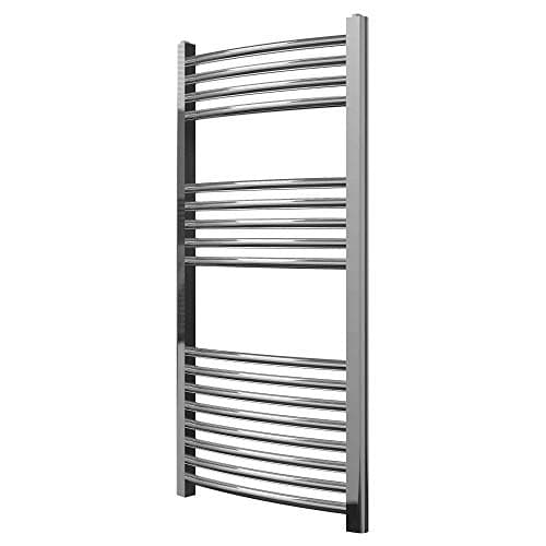 Image of Chrome Curved Heated Towel Rail 500mm wide x 1000mm high Central Heating Towel Radiator