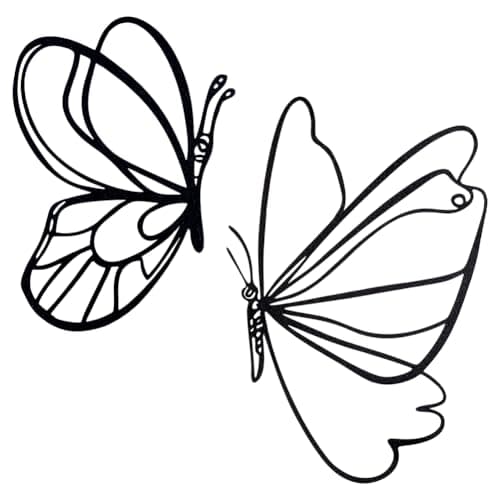 Image of WADORN 2Pcs Black Metal Butterfly Wall Decor, Modern art Butterfly Wall Sculpture Minimalist Elegant Butterflies Walls Hangings for Home Indoor Living Room Bedroom Bathroom Outdoor Garden Fence Decor