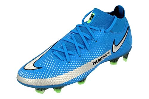Image of NIKE Phantom GT Elite DF FG Mens Football Boots CW6589 Soccer Cleats (UK 6 US 6.5 EU 39, Photo Blue Metallic Silver 400)