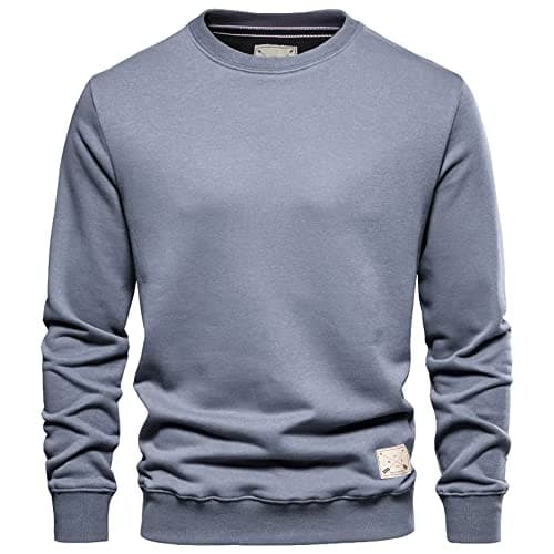 Image of Blu Apparel Mens Jumper Premium Branded Crew Neck Cotton Sweater Pullover Sweatshirt Jumpers for Men UK Black Navy Charcoal S M L XL 2XL (UK, Alpha, XL, Regular, Regular, Blue)