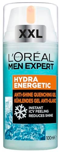 Image of L'Oréal Men Expert Hydra Energetic XL Quenching Gel: Anti-Shine, with Hyaluronic Acid for Intense Hydration. Revitalises Skin, Leaving a Fresh, Matte Finish. 100ml.