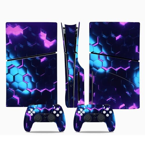 Image of For Sony PS5 slim Console Disk Edition Carbon Fiber Full Skin Cover Sticker Host Center Decals Game Console Accessories (0044)