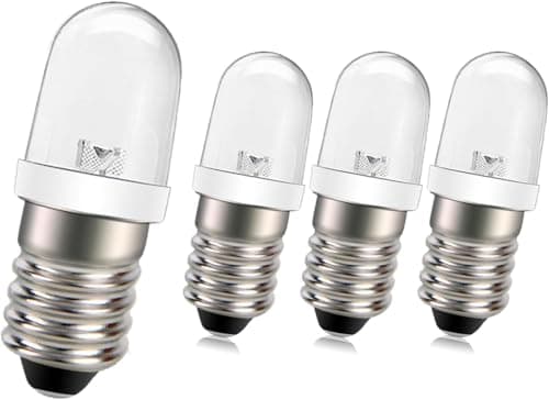 Image of Ruiandsion E10 LED Bulb 220V 230V AC 8mm Screw Base Energy Saving LED Indicator Light E10 Base LED Upgrade Bulb, Warm White (Pack of 4)