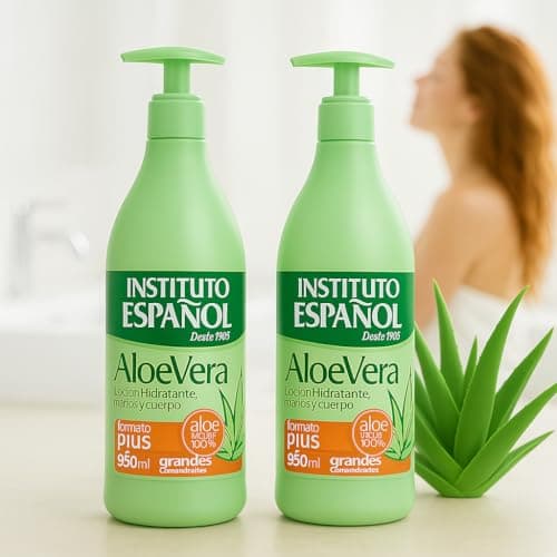 Image of Instituto Espanol Aloe Vera Locion Hidratante Body Lotion 950 ml (Pack of 2)