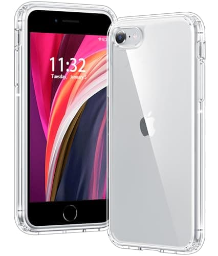 Image of Voyahülle Clear Case for iPhone SE 2020/2022, 7/8, Ultra Thin, Shockproof TPU Cover, Anti-Yellowing, Crystal Clear, Phone Case for Apple iPhone SE 2nd 3rd Generation - Clear